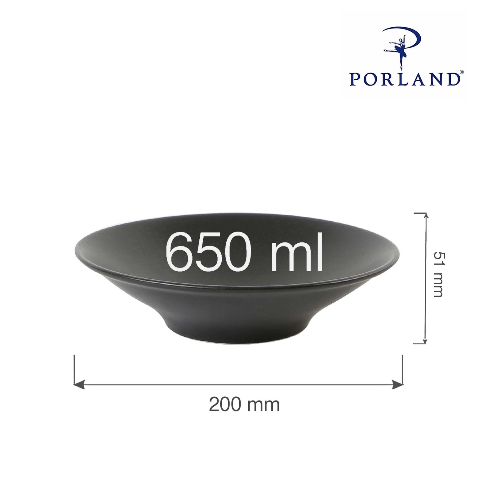 Talerz głęboki, Ø200 mm, 650 ml | PORLAND, Seasons Coal