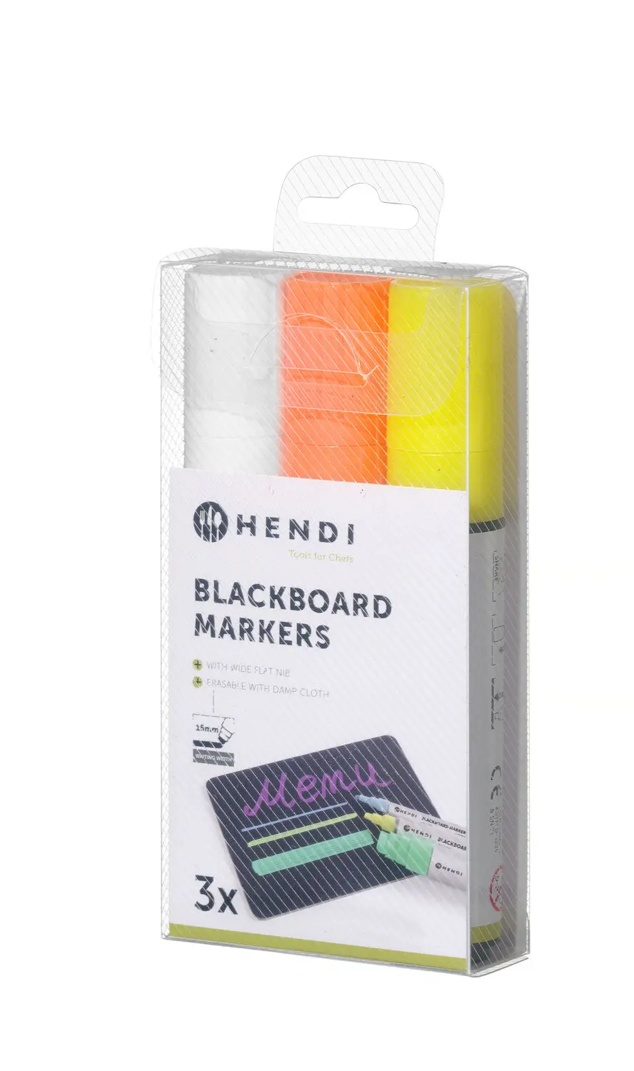 Markery do tablicy z szeroką końcówką, zestaw 3 szt. | HENDI, 664339