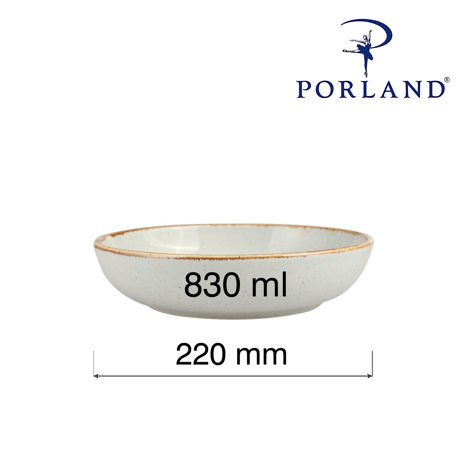 Miska płytka, Ø220 mm, jasnoszara | PORLAND, Seasons Ashen