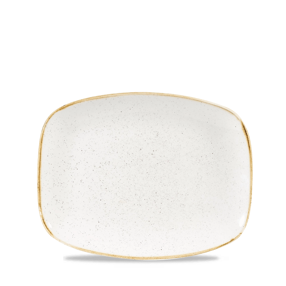 Talerz podłużny szefa kuchni, 260×200 mm | CHURCHILL, Stonecast Barley White