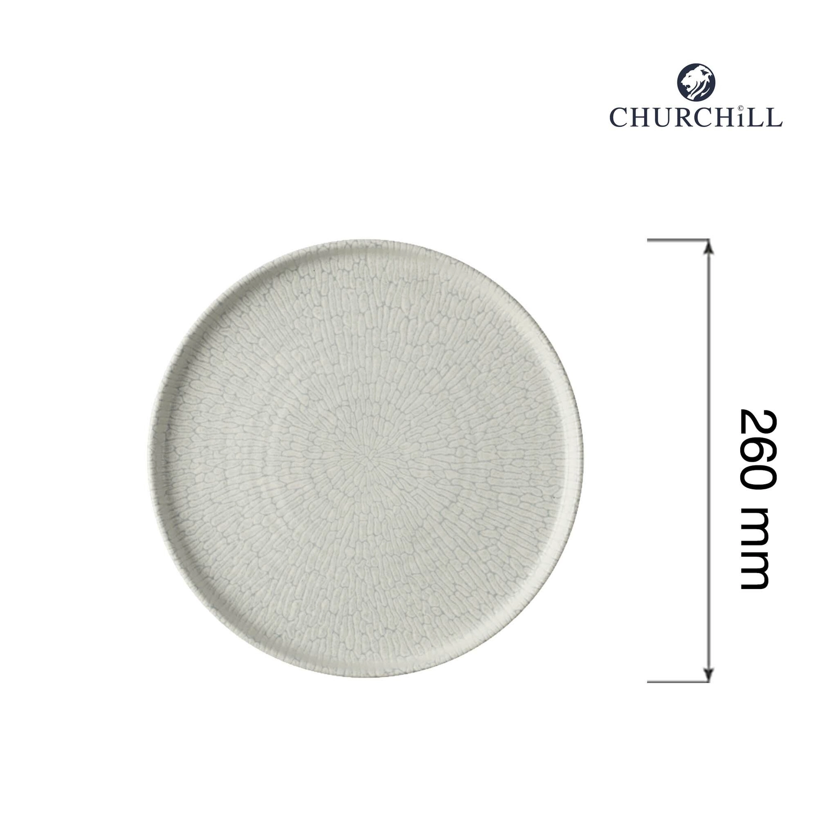 Talerz płytki z rantem Ø260 mm, szary | CHURCHILL, Delta Grey