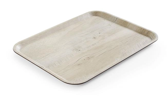 Taca do serwowania 330x430 mm z laminatem z melaminy, antypoślizgowa, wzór drewna | HENDI, 508862