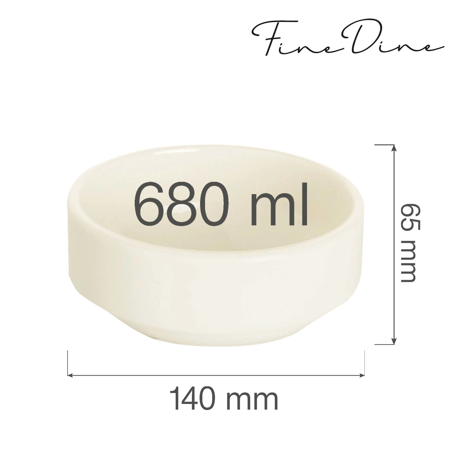 Miska sztaplowana, 660 ml, Ø140 mm | FINE DINE, Crema