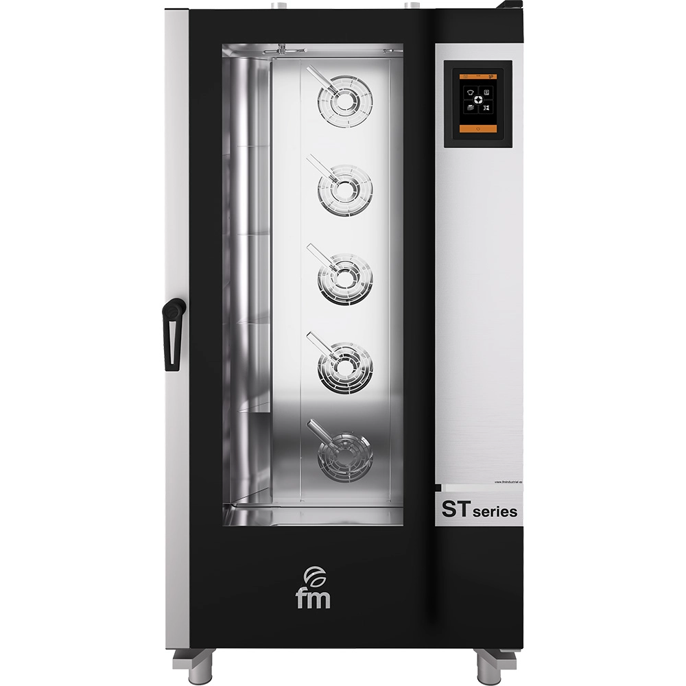 Piec konwekcyjno-parowy STG Gastro 20xGN 1/1 z wózkiem, dotykowy, elektryczny, 36,25 kW, 880x975x1880 mm | FM INDUSTRIAL, Gastro-Big