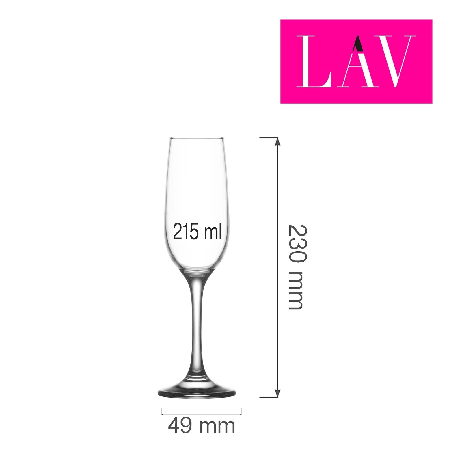 Kieliszek do szampana, 215 ml | LAV, Fame