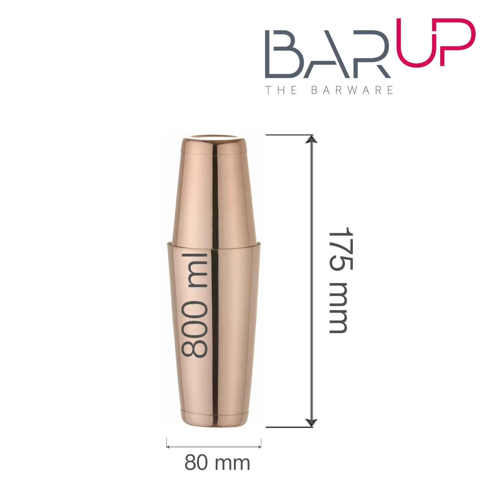 Shaker bostoński Tin Tin, 800 ml, miedziany | BAR UP, 596395