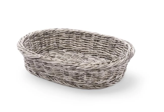 Koszyk na pieczywo, owalny, 320x230x70 mm, jasnoszary | HENDI, 426647