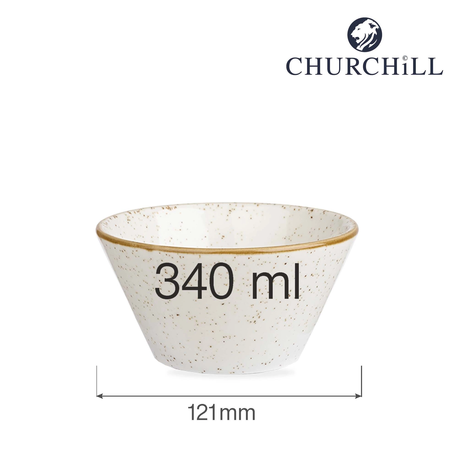 Miska konikalna, 340 ml | CHURCHILL, Stonecast Barley White