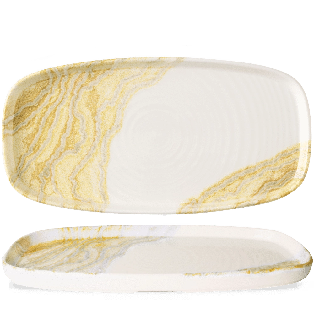 Talerz podłużny szefa kuchni, 350×190 mm | CHURCHILL, Tide Gold