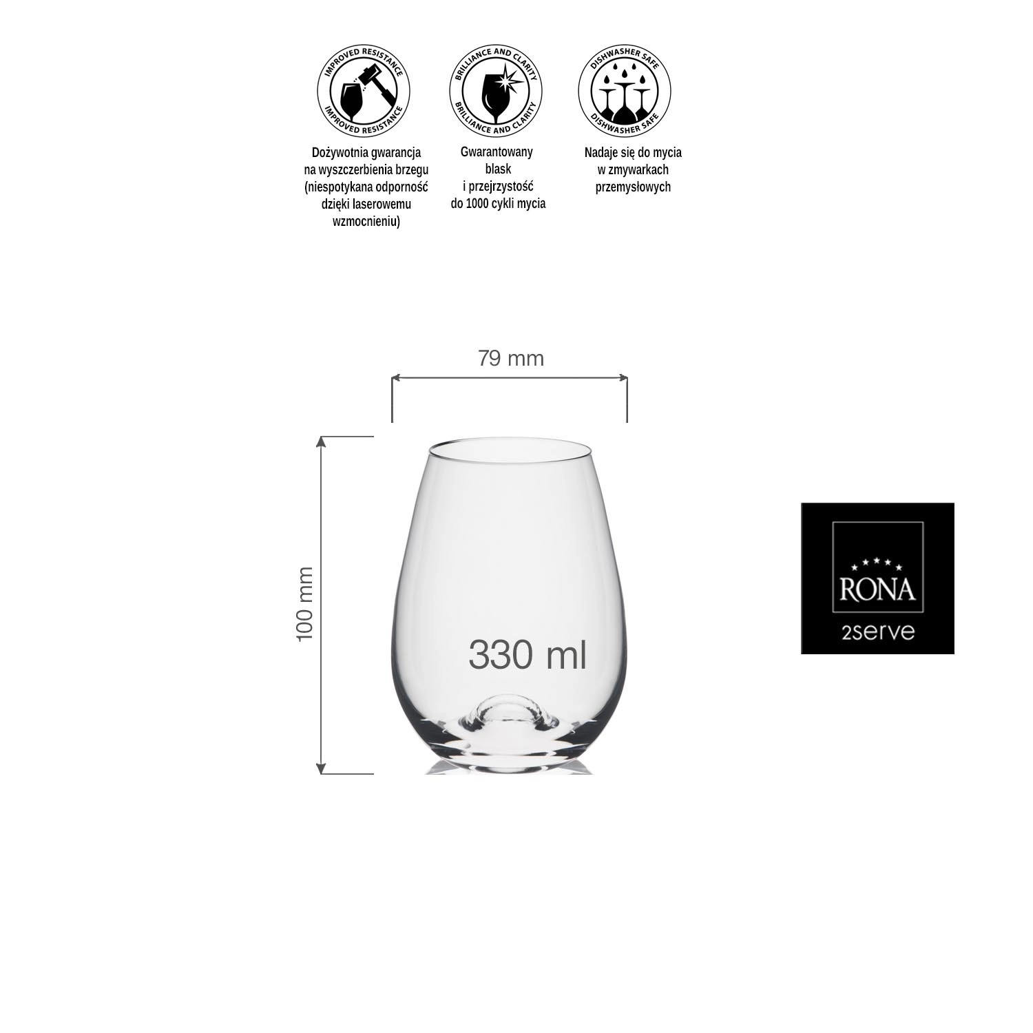 Szklanka, 330 ml | RONA, Wine Solution