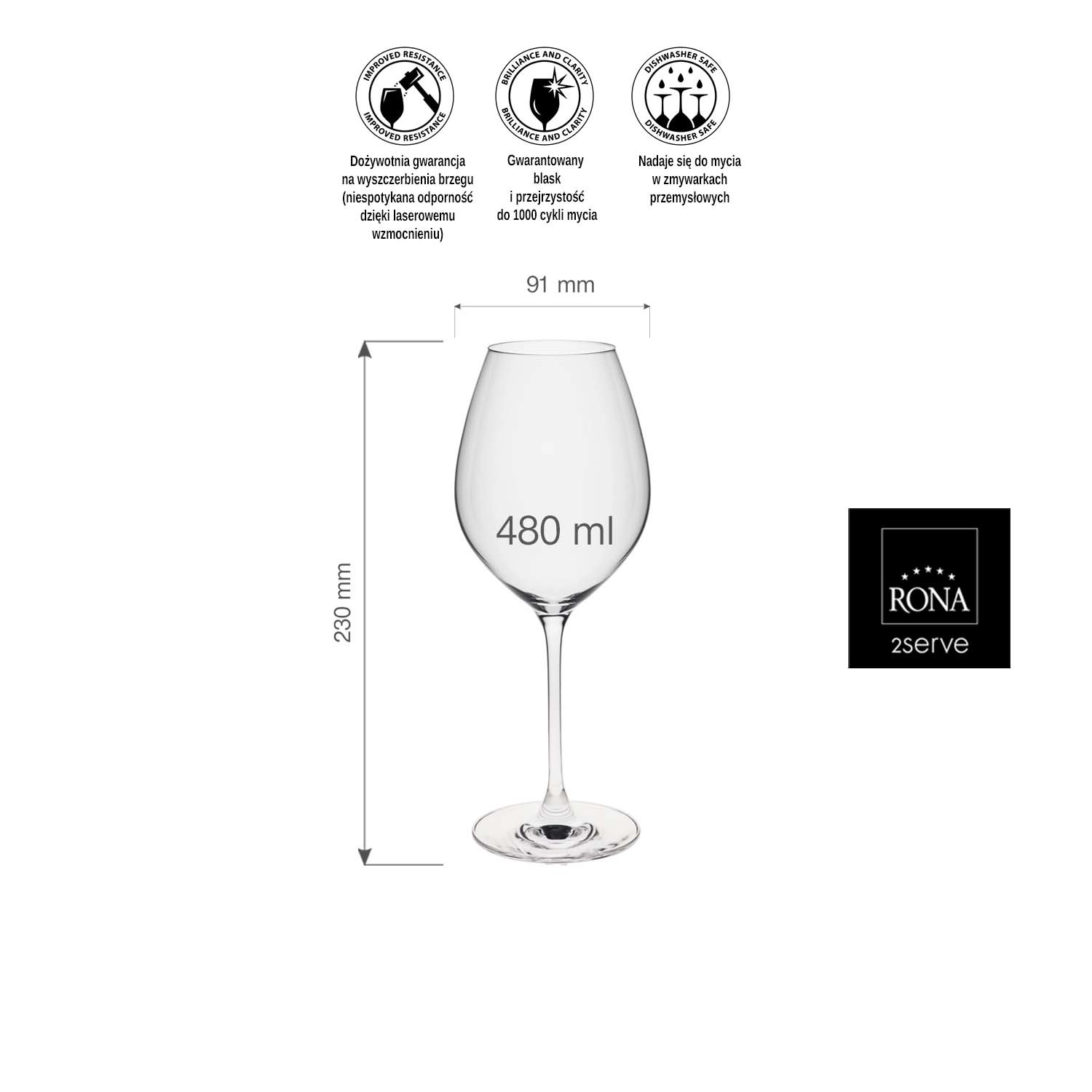 Kieliszek do wina chardonnay, 480 ml | RONA, Le Vin