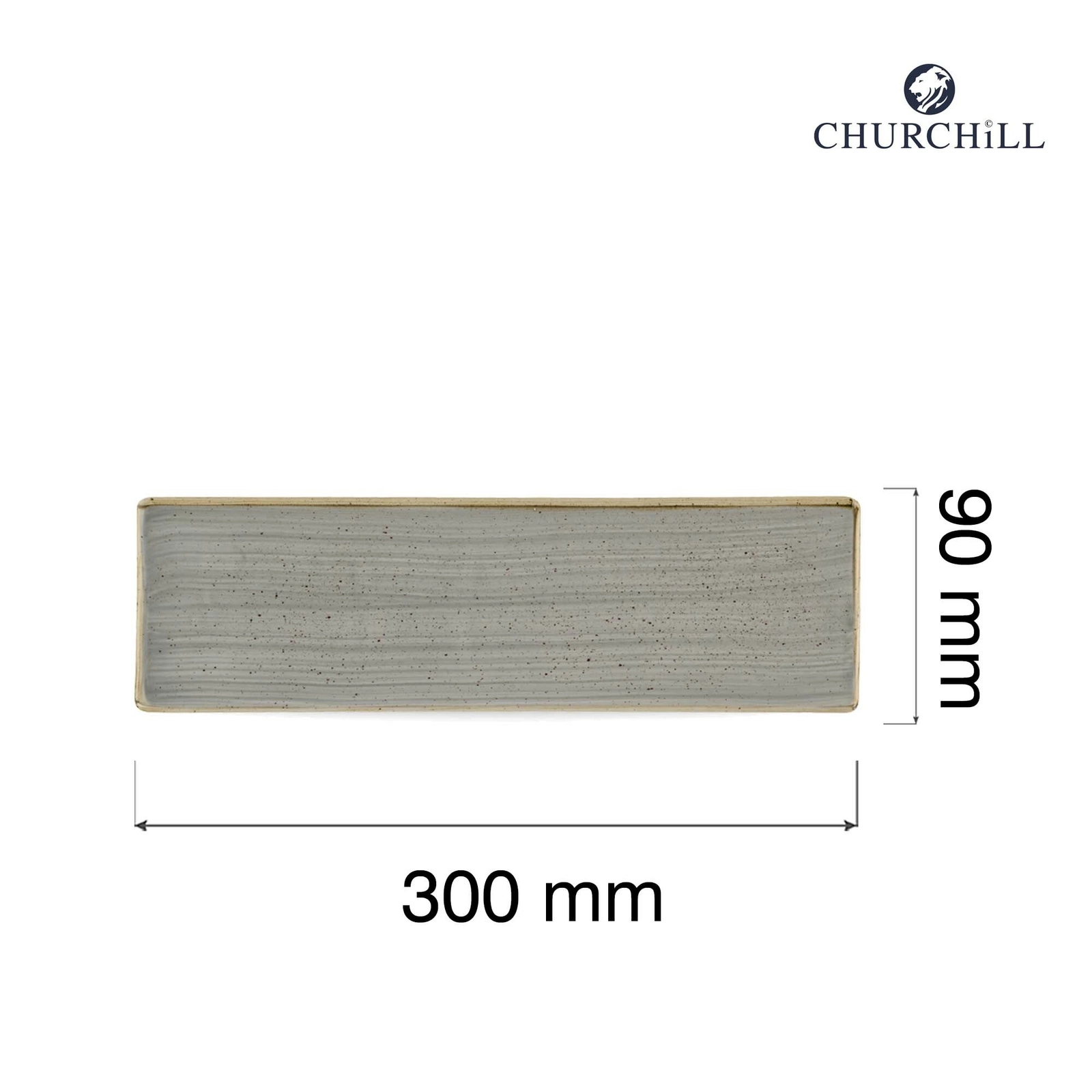 Taca porcelanowa, 300×90 mm, szara | CHURCHILL, Stonecast Peppercorn Grey