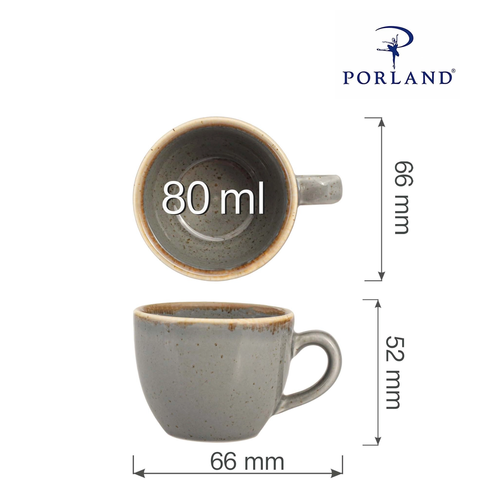 Filiżanka do espresso, 80 ml | PORLAND, Seasons Stone