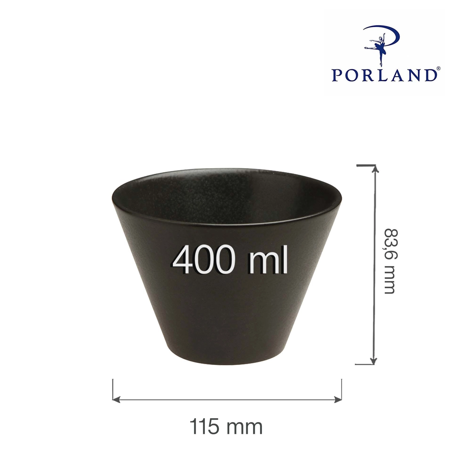 Miska stożkowa, 400 ml | PORLAND, Seasons Coal