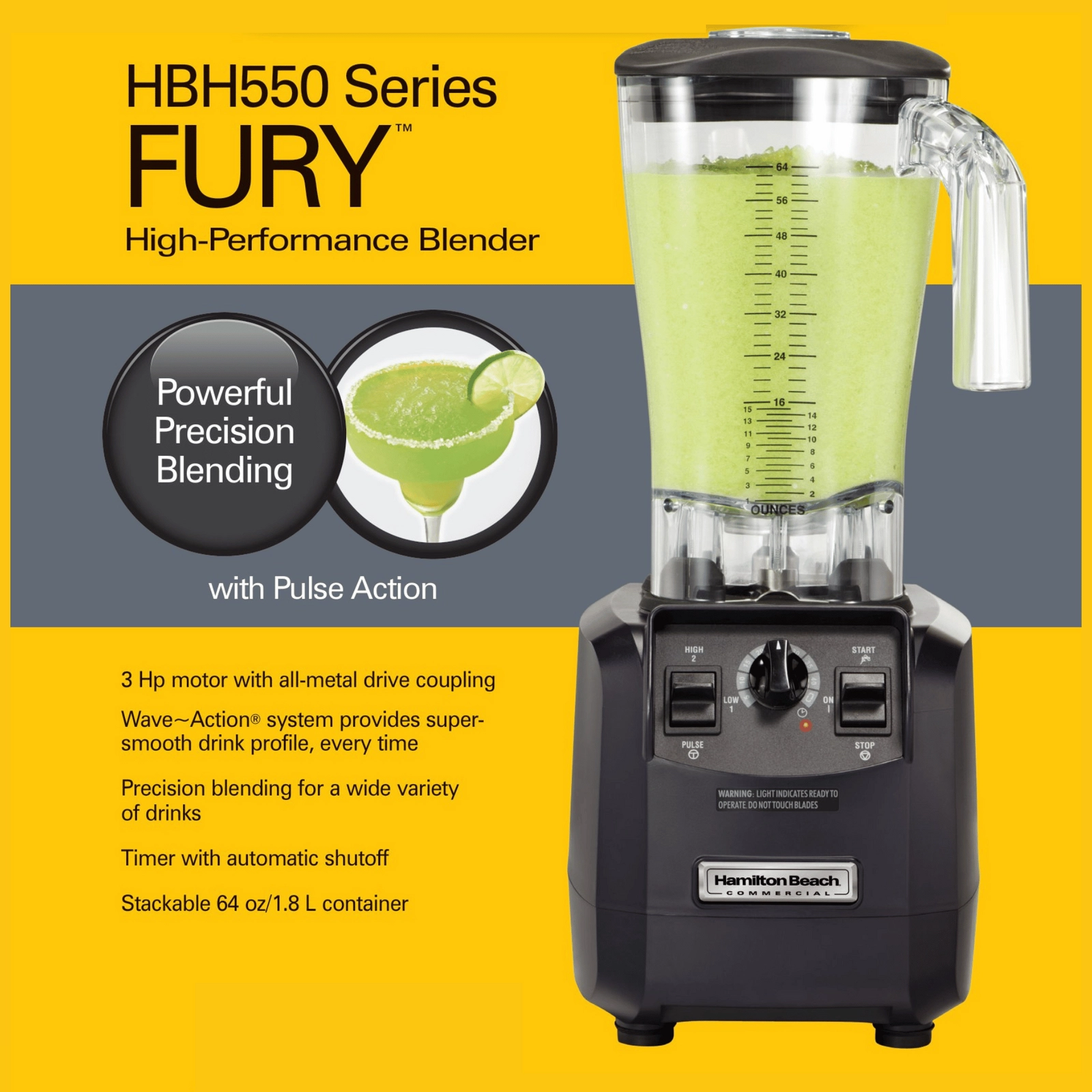 Blender barmański, 1,8 l, 0,88 kW | HAMILTON BEACH COMMERCIAL, Fury
