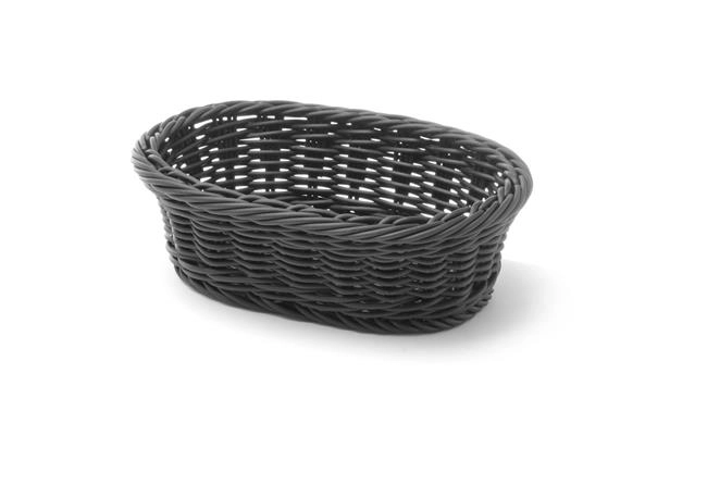 Koszyk na pieczywo, owalny, 190x120x60 mm, czarny | HENDI, 426777