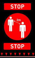 Mata informacyjna „Zachowaj odstęp”, 900 mm | HENDI, 899991