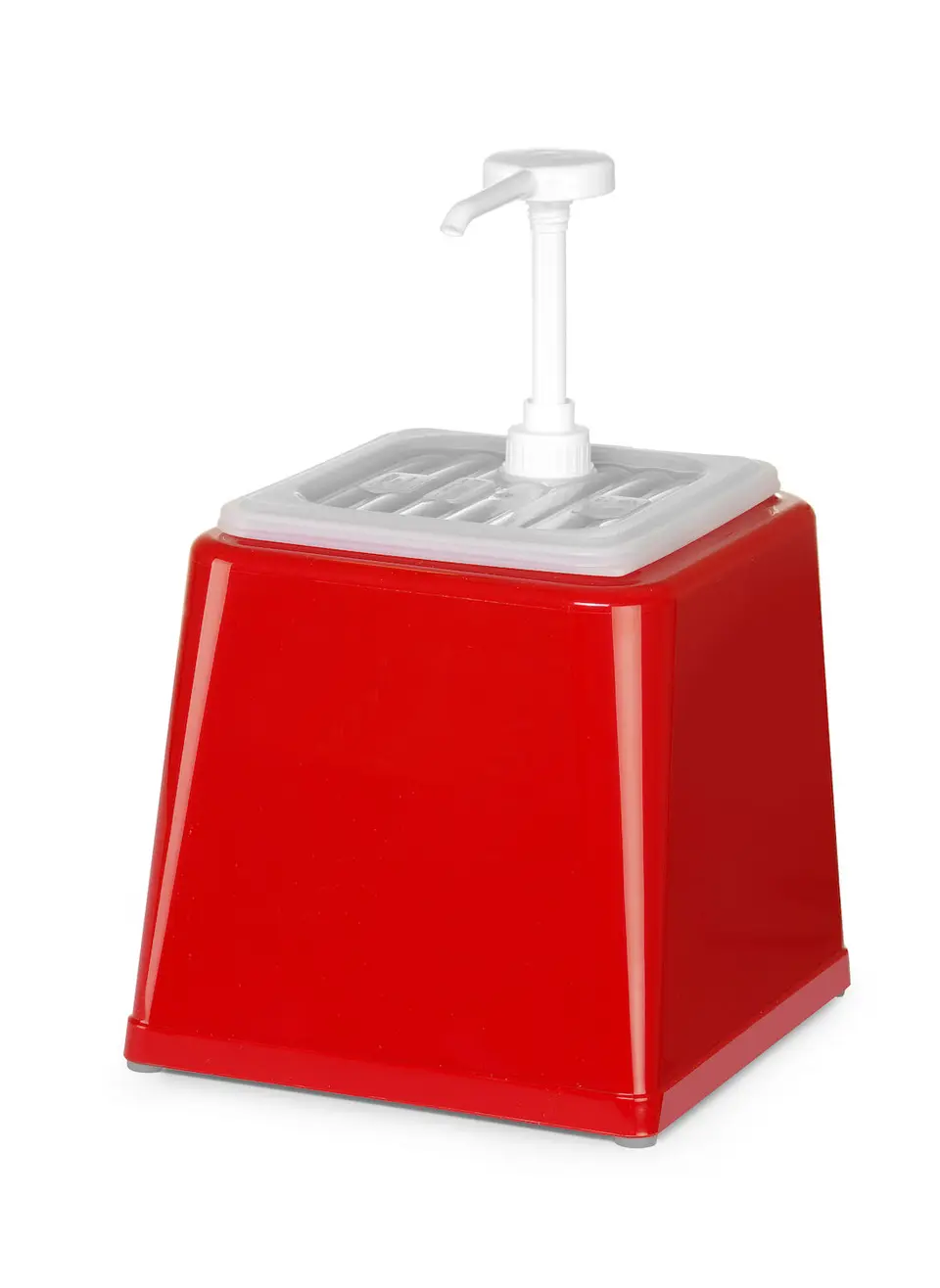 Pojemnik do sosów z pompką, 2,5 l, czerwony, 230x210x327 mm | HENDI, 203521