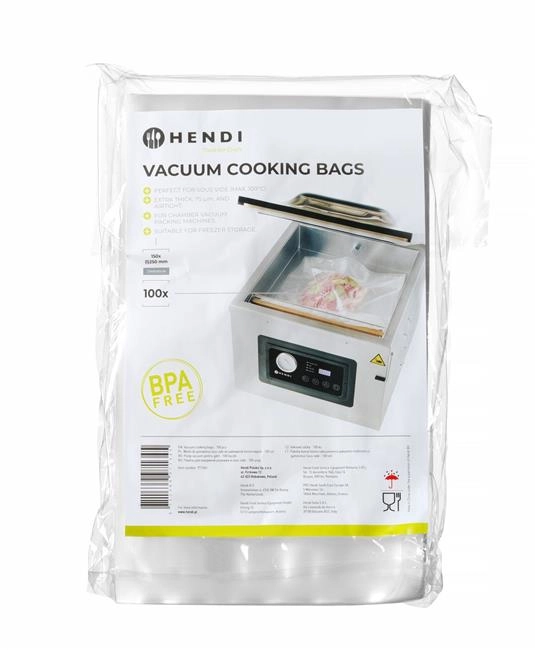 Worki do gotowania sous vide do pakowarek komorowych, 100 szt., 150x250 mm | HENDI, 971345