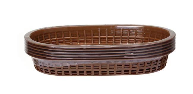 Koszyk do pieczywa, owalny, 275x175x38 mm, brązowy,  zestaw 6 szt. | HENDI, 426296