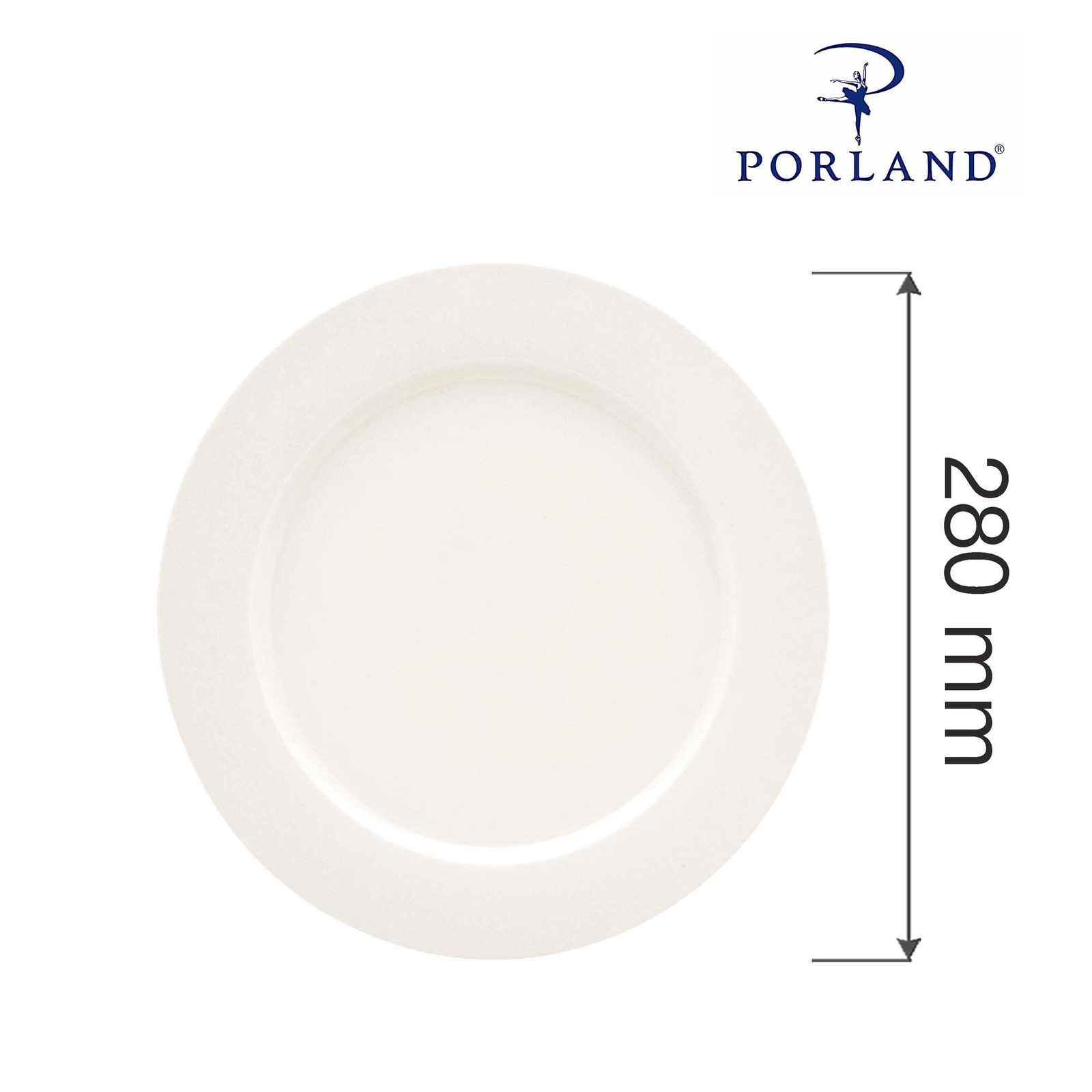 Talerz płytki z płaskim rantem, Ø280 mm | PORLAND, Dove