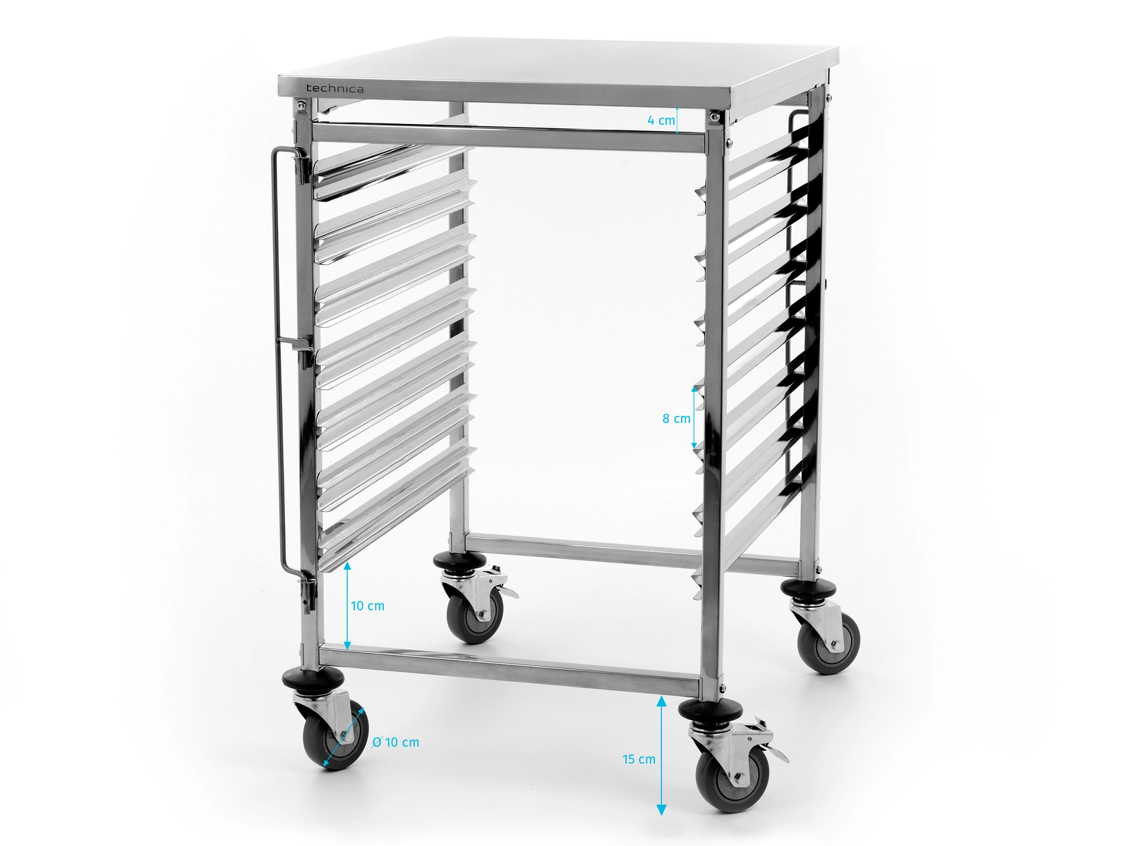 Wózek transportowy 7xGN 2/1 ze stali nierdzewnej 700x600x970 mm | TECHNICA, Silver Line