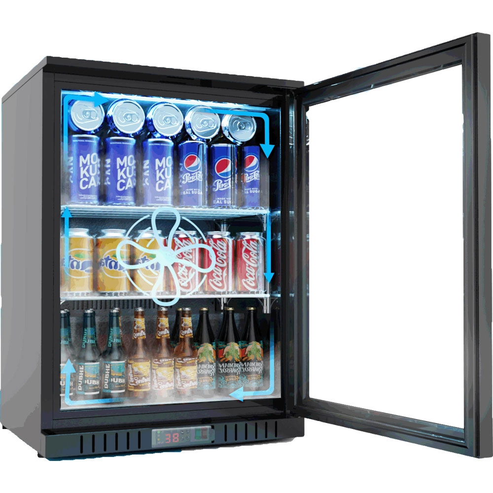 Barowa witryna chłodnicza 1-drzwiowa, 133 l, 600x530x835 mm | STALGAST, 882133