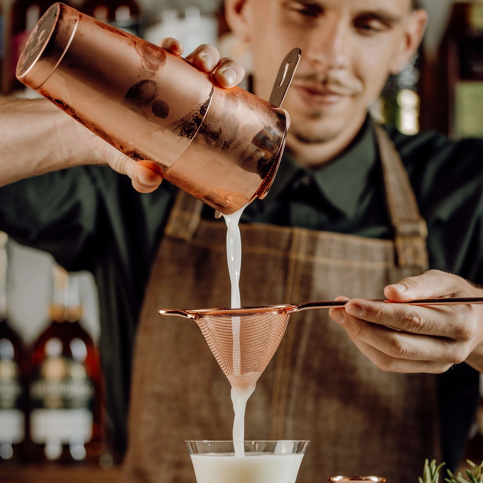 Sitko stożkowe / cedzak, miedziane, 89 × 264 mm | BARFLY, M37025CP