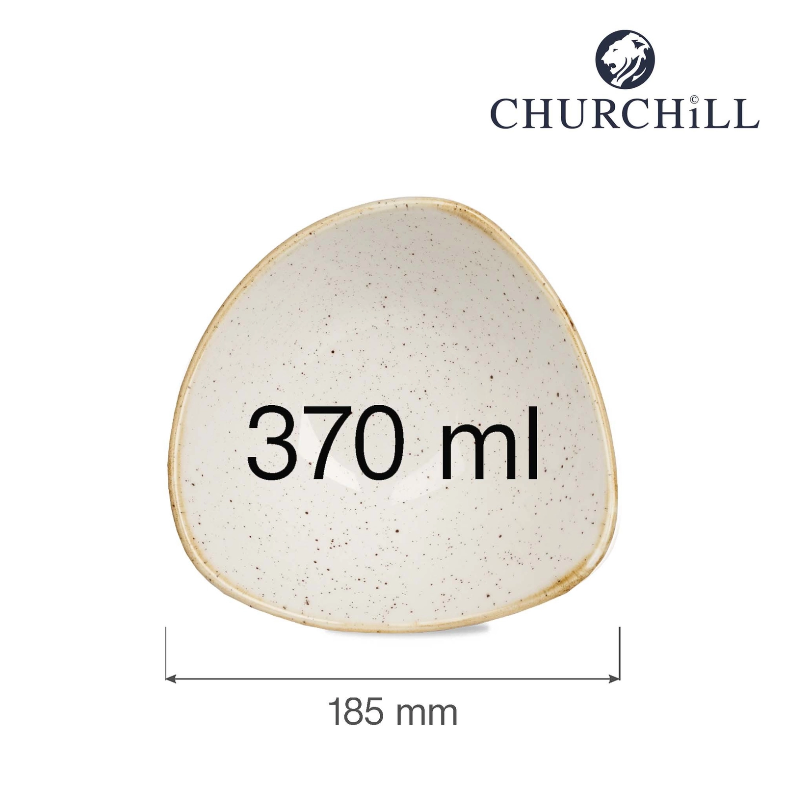 Miska trójkątna, Ø185 mm, 370 ml | CHURCHILL, Stonecast Barley White