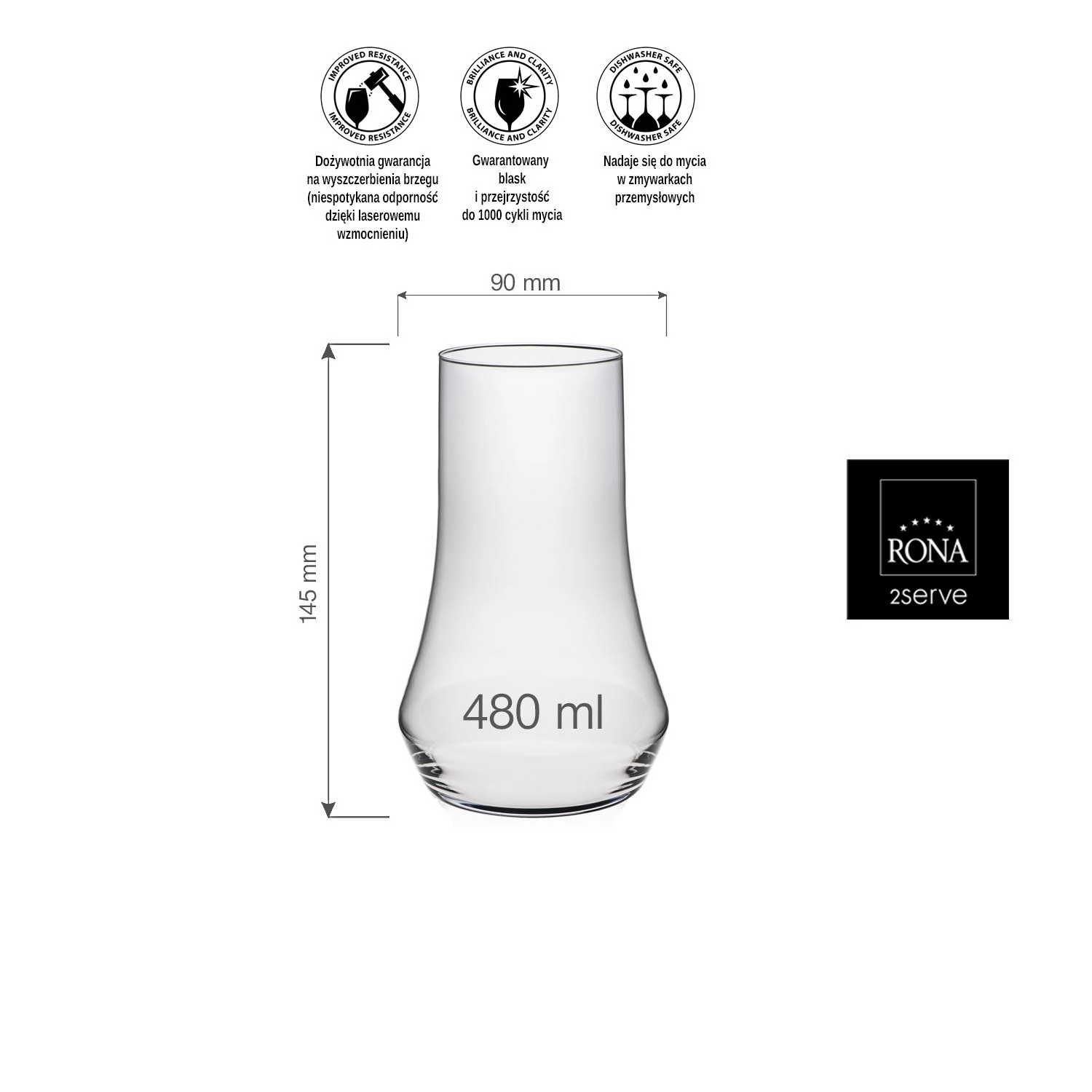 Szklanka wysoka, 480 ml | RONA, Eclipse
