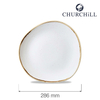 Talerz płytki o organicznym kształcie, Ø286 mm | CHURCHILL, Stonecast Barley White