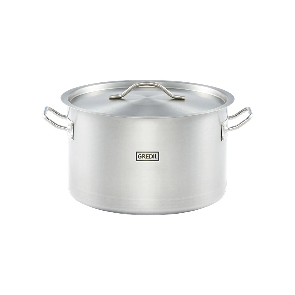 Garnek średni ze stali nierdzewnej z pokrywką, o średnicy 320 mm, 16.1 l | GREDIL, 012325