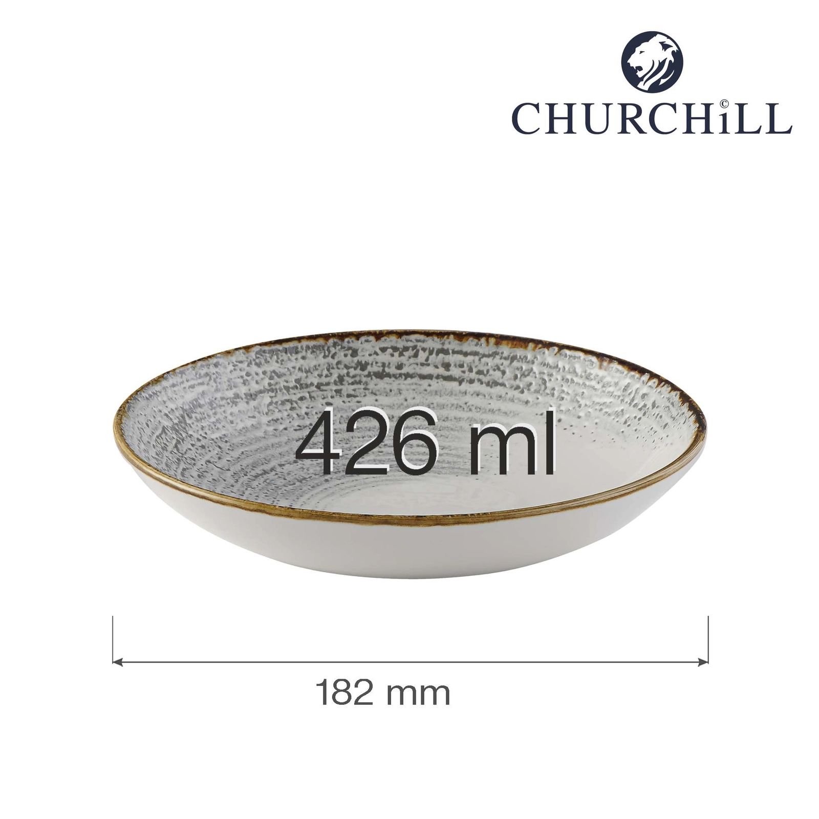 Miska coupe, 182 mm | CHURCHILL, Homespun Accents Jasper Grey