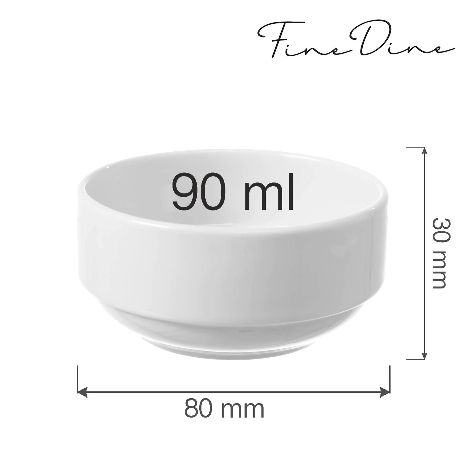 Miseczka sztaplowana, 90 ml, Ø80 mm | FINE DINE, Bianco