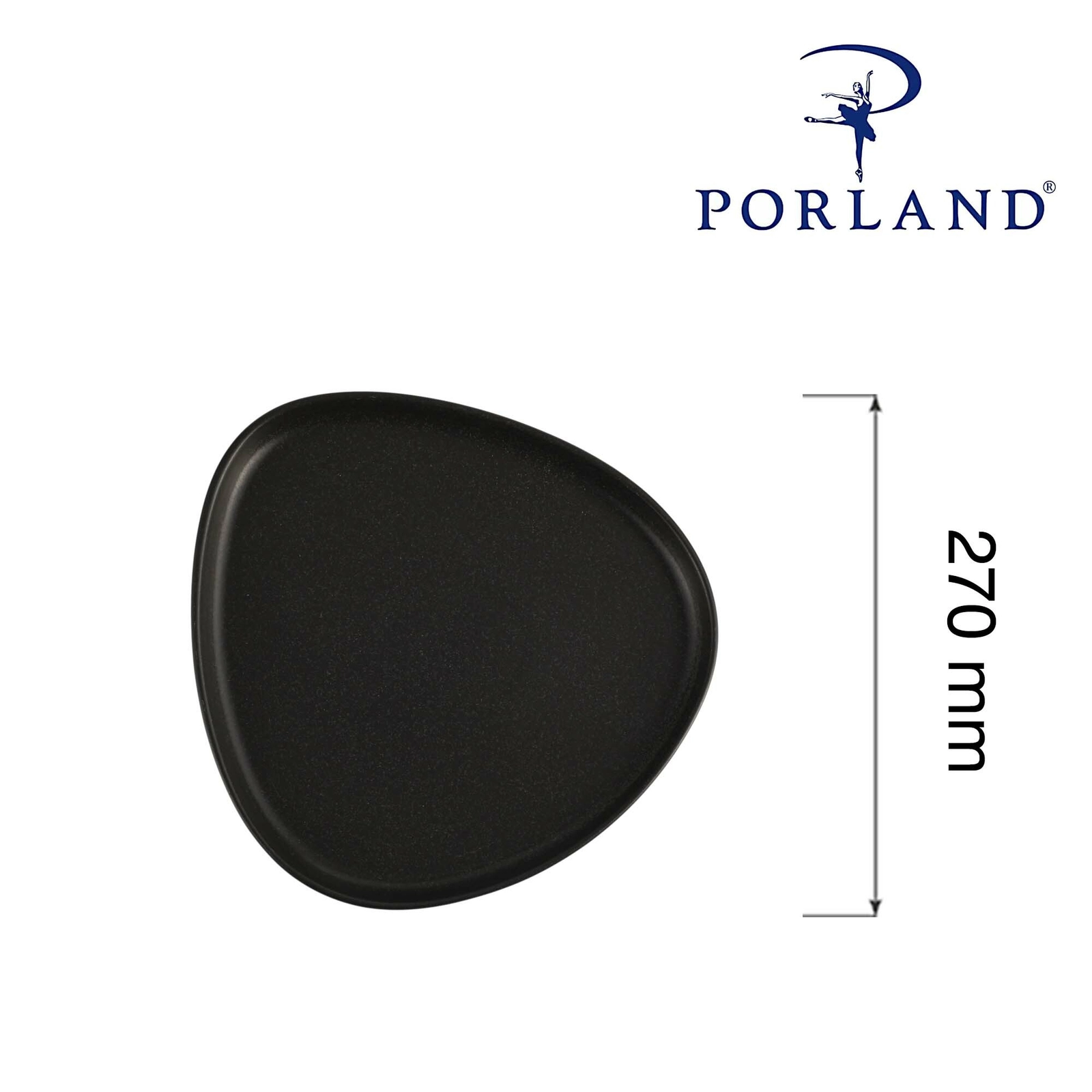 Talerz trójkątny, 270 mm, czarny | PORLAND, Seasons Coal