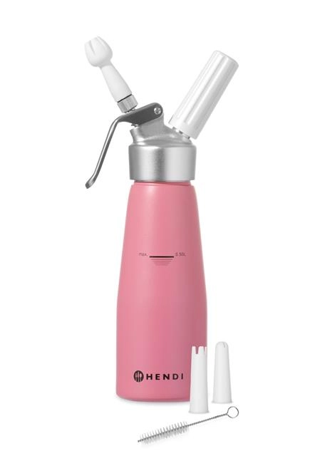 Syfon do bitej śmietany, 0,5 l, pastelowy różowy | HENDI, 975886