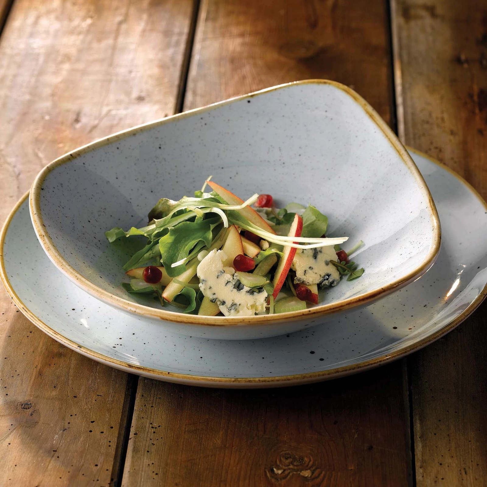 Talerz płytki o organicznym kształcie, Ø264 mm | CHURCHILL, Stonecast Duck Egg Blue