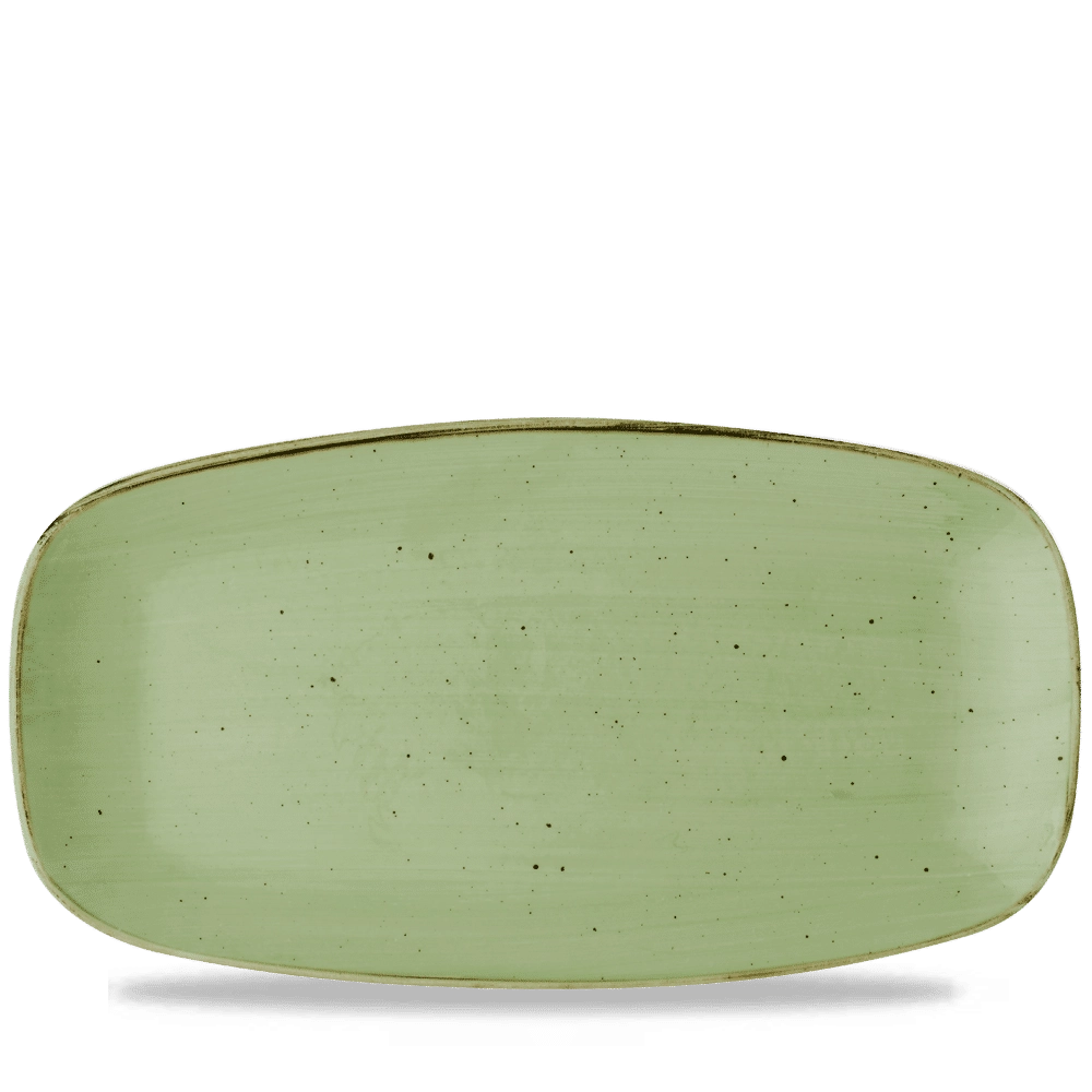 Talerz podłużny szefa kuchni, 360×190 mm | CHURCHILL, Stonecast Sage Green