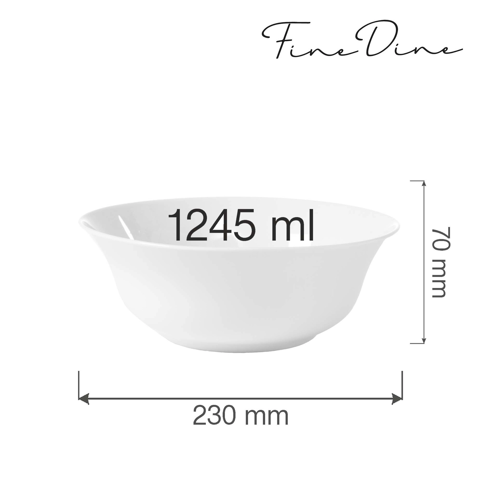 Miska, 1245 ml, Ø230 mm | FINE DINE, Bianco