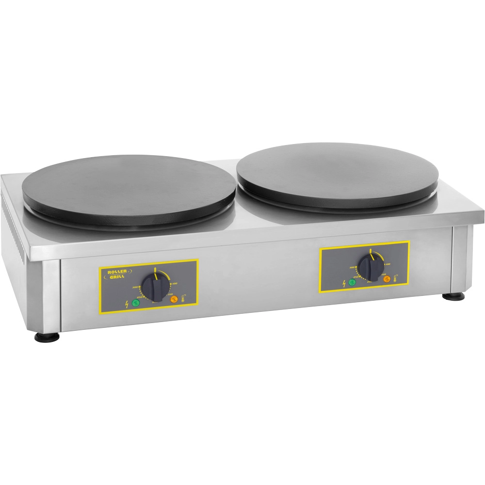 Naleśnikarka elektryczna podwójna, emaliowana Ø2×400 mm, 2×3.6 kW, 230 V, 860×480×240 mm | ROLLER GRILL, 777244