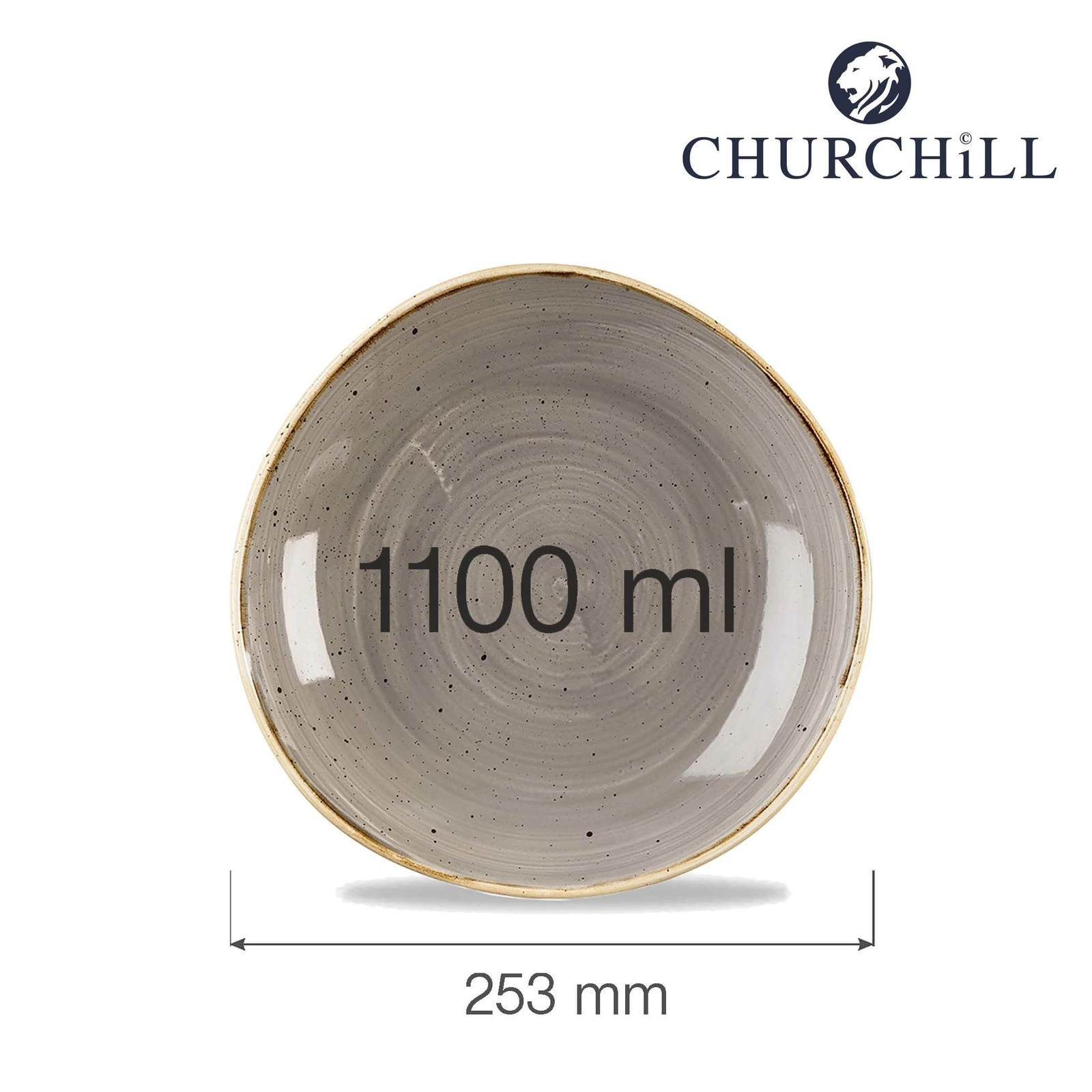 Miska o organicznym kształcie, 1100 ml | CHURCHILL, Stonecast Peppercorn Grey