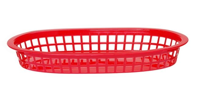 Koszyk do pieczywa, owalny, 275x175x38 mm, czerwony, 6 szt. | HENDI, 426319