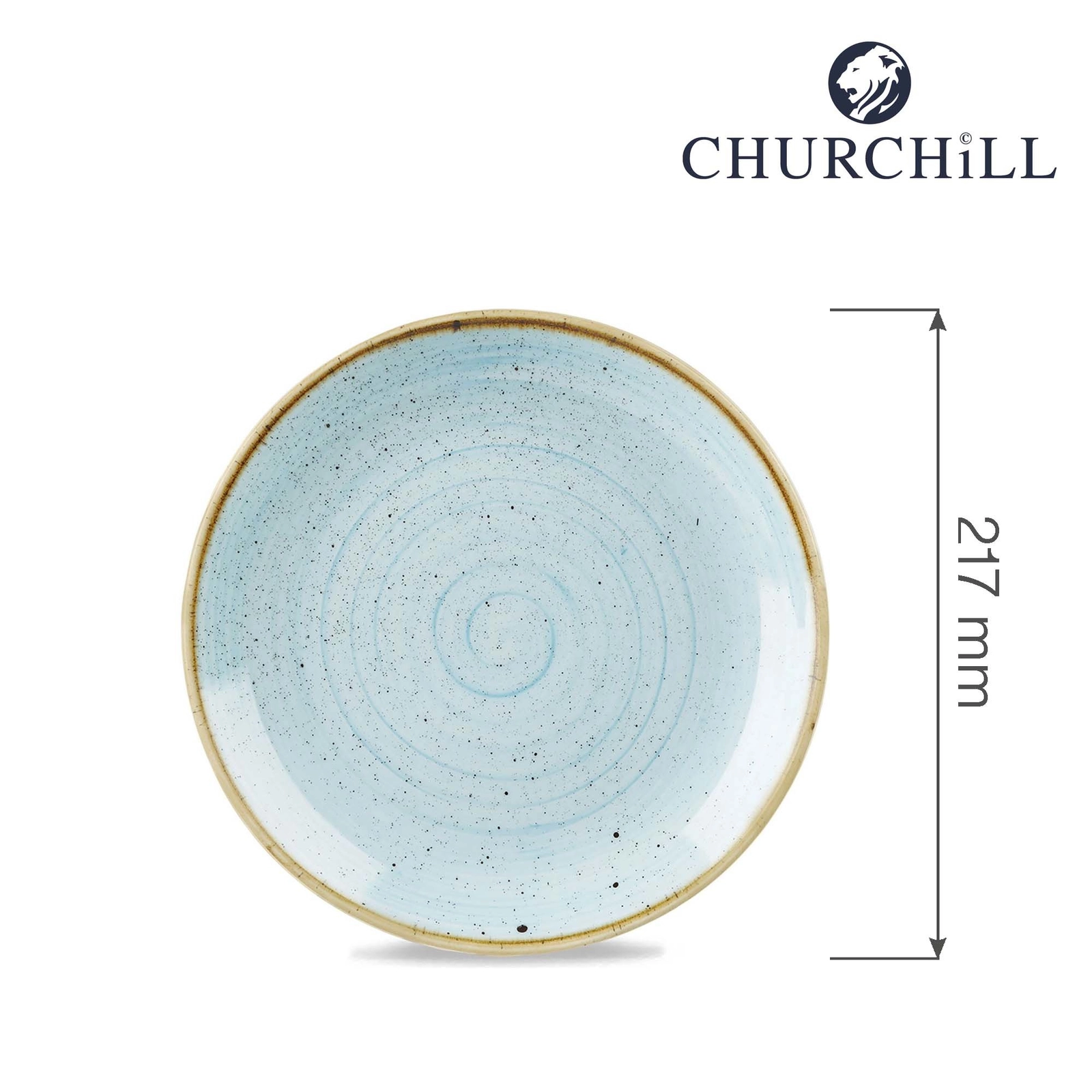 Talerz płytki, Ø217 mm | CHURCHILL, Stonecast Duck Egg Blue