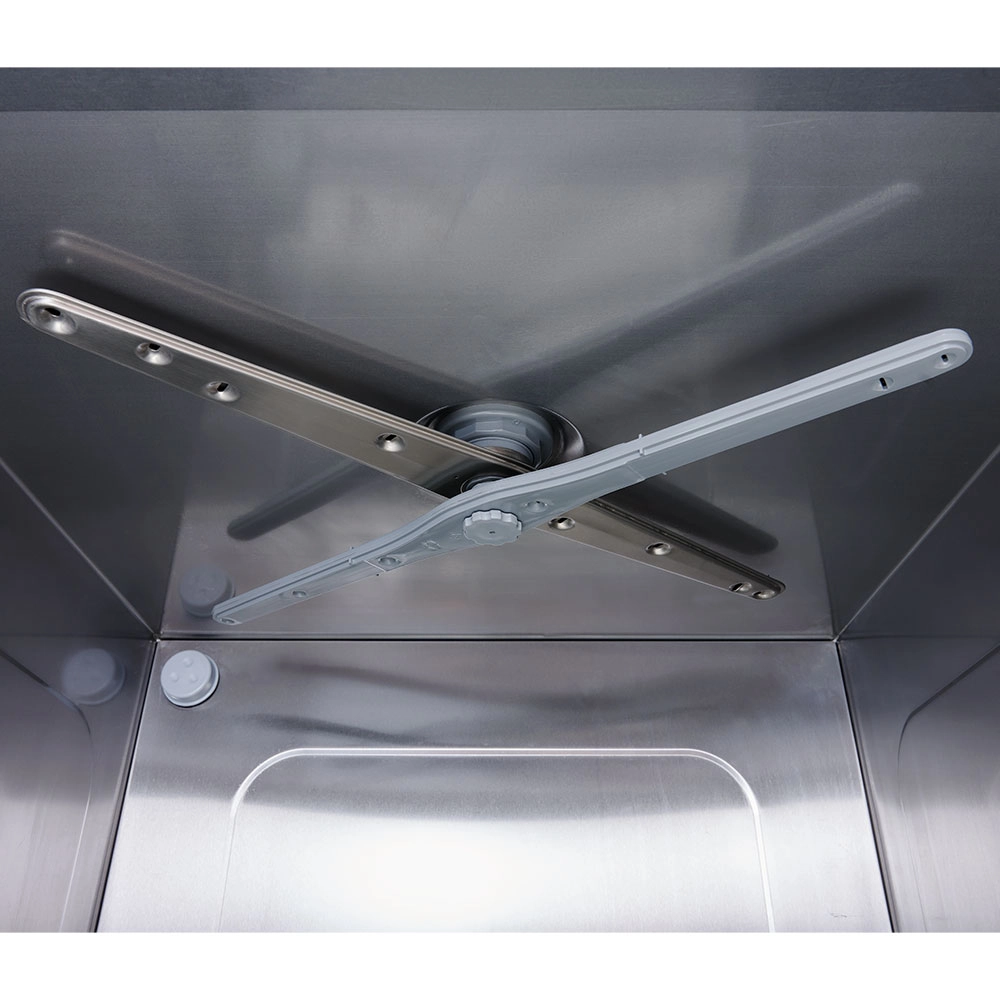 Zmywarko wyparzarka uniwersalna z podstawą, dozownik płynu myjącego i nabłyszczającego, kosz 500×500 mm, 3.4/4.9 kW, 230/400 V, 565×680×835 mm | STALGAST, 801506