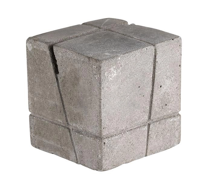 Zestaw 4 szt. stojaków na karty z betonu 30x30x30 mm, szary | APS, 71493
