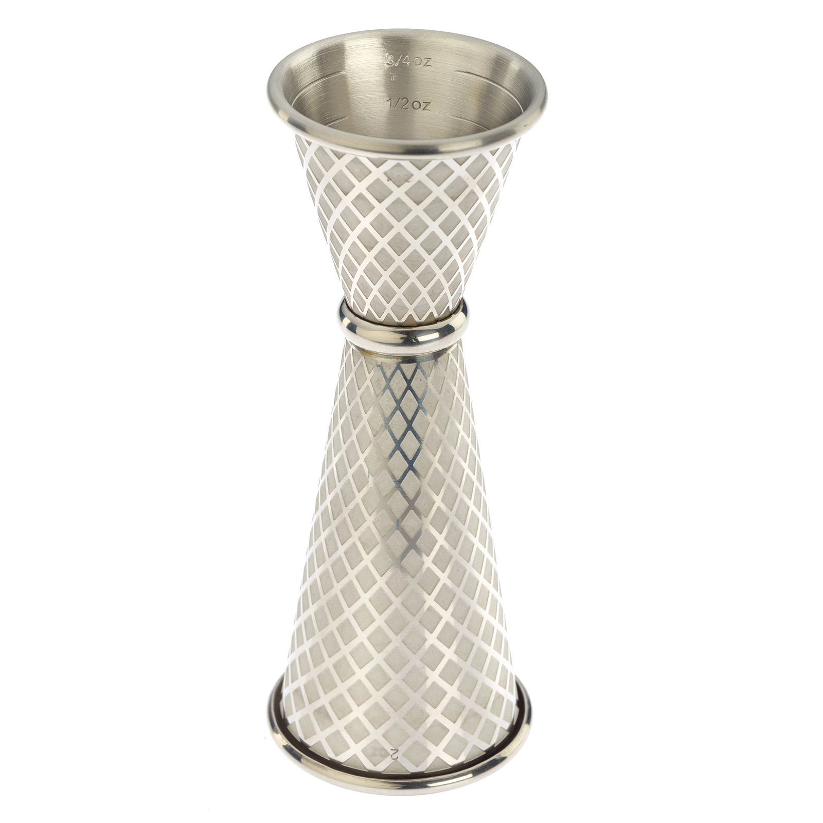 Miarka barmańska w stylu japońskim Diamond Lettice, ze stali nierdzewnej, 30/60 ml | BARFLY, Diamond Lettice
