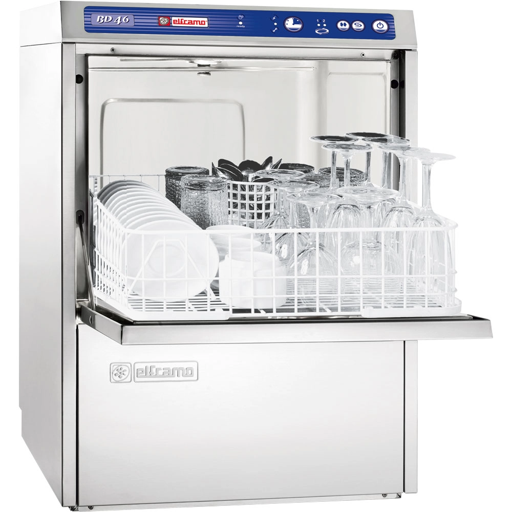 Zmywarka do szkła z dozownikami detergentów, 3,3 kW, 230 V, kosz 400×400 mm, 460×530×700 mm | ELFRAMO, 802440