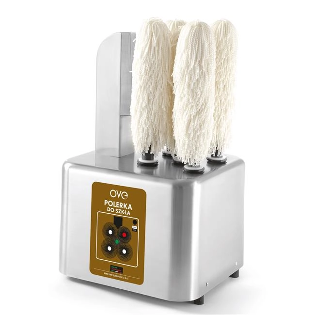 Maszyna do polerowania kieliszków 400 szt./h, srebrna, 230 V, 1,38 kW, 325x300x500 mm | OVE, 231524