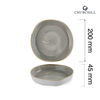 Talerz organiczny z wysokim rantem Ø200 mm, szary | CHURCHILL, Stonecast Peppercorn Grey