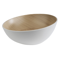 Miska z melaminy 1,6 l, 250x110 mm, biało-brązowa | APS, 84922